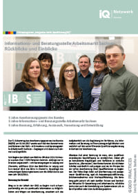 erste Seite vom Faltblatt Good Practice – IBAS Sachsen, Rückblicke und Einblicke